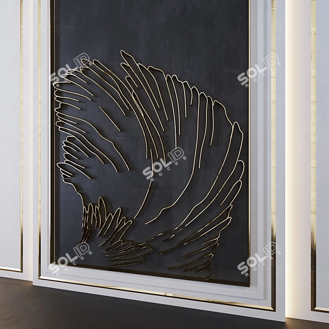 Title: WaveSteel Wall Art 3D model image 4