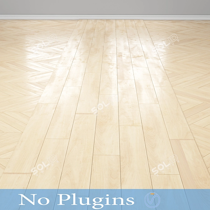 Natural Oak Wood Floor 3D model image 1