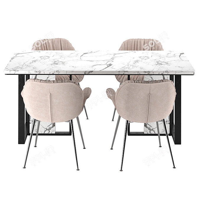 Modern Dining Table Set 3D model image 3