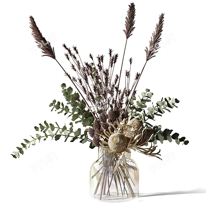 Eucalyptus Bliss Bouquet 3D model image 1