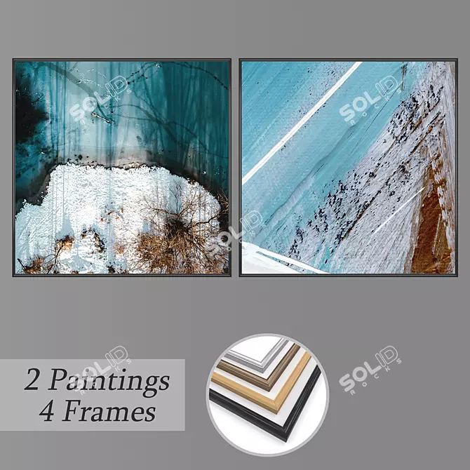 Elegant Wall Art Set 3D model image 1