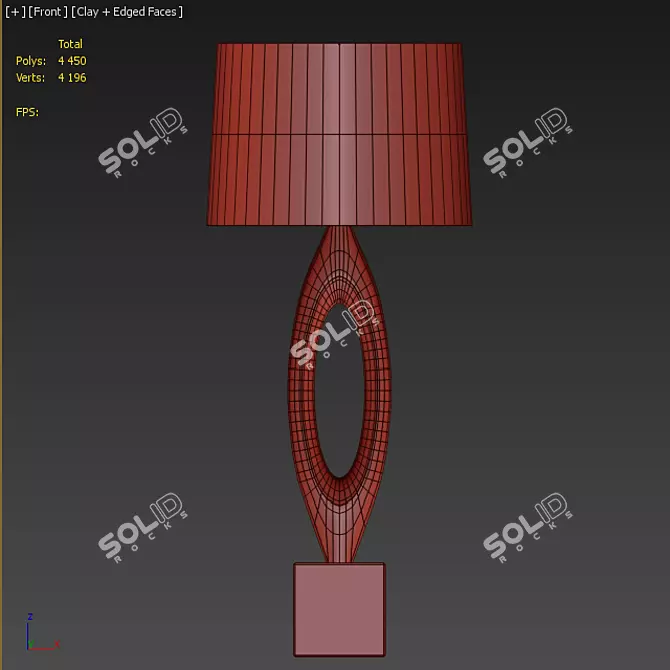 Rondo Black Linen Table Lamp 3D model image 3