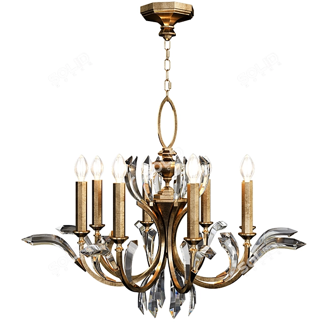 Beveled Arcs 763 Chandelier: Elegant Illumination in Harmonious Design 3D model image 1