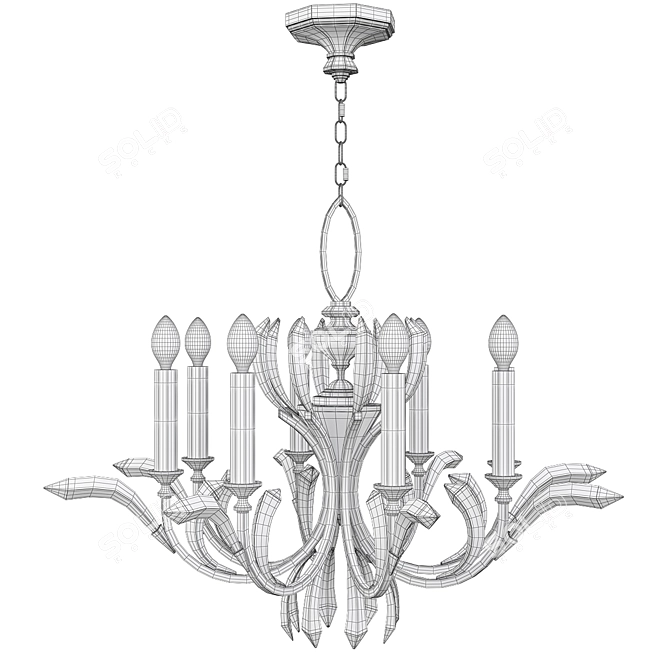 Beveled Arcs 763 Chandelier: Elegant Illumination in Harmonious Design 3D model image 2