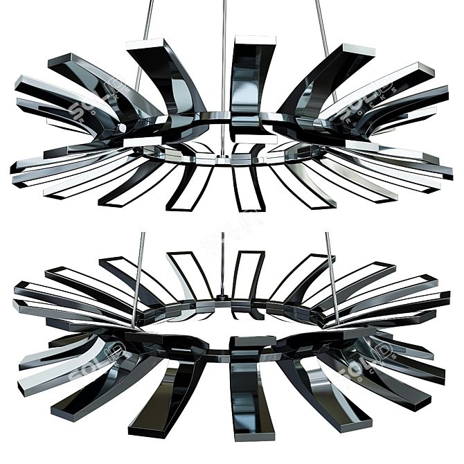 Modern Wedge Chandelier with Elegant Design 3D model image 1