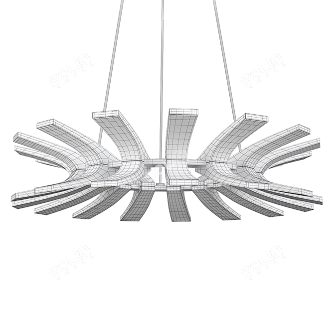 Modern Wedge Chandelier with Elegant Design 3D model image 2