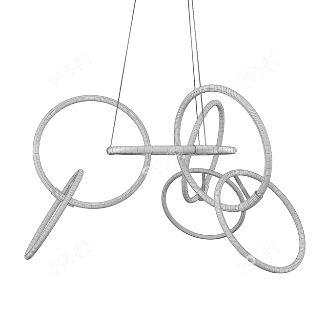 Ring of Light: Refined Ringer Chandelier 3D model image 2