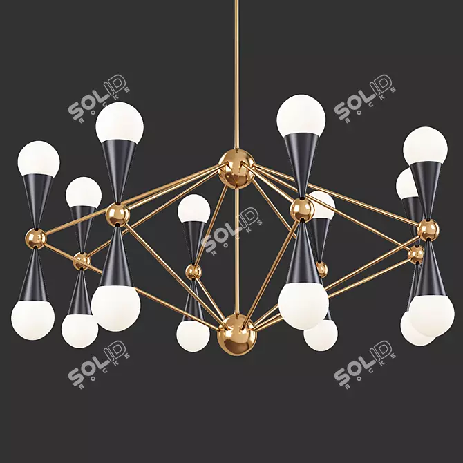 Caracas 16-Light Chandelier: A Radiant Masterpiece 3D model image 1