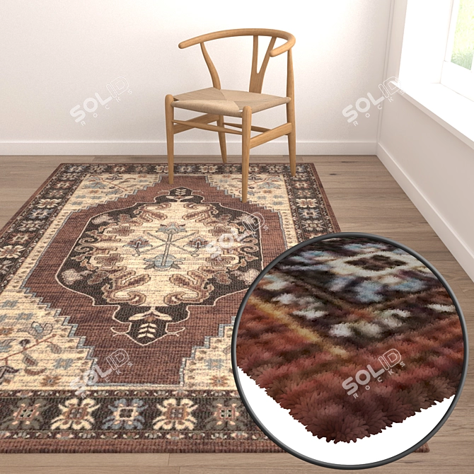 Luxury Carpet Set: High-Quality Textures (3 Pieces) 3D model image 5