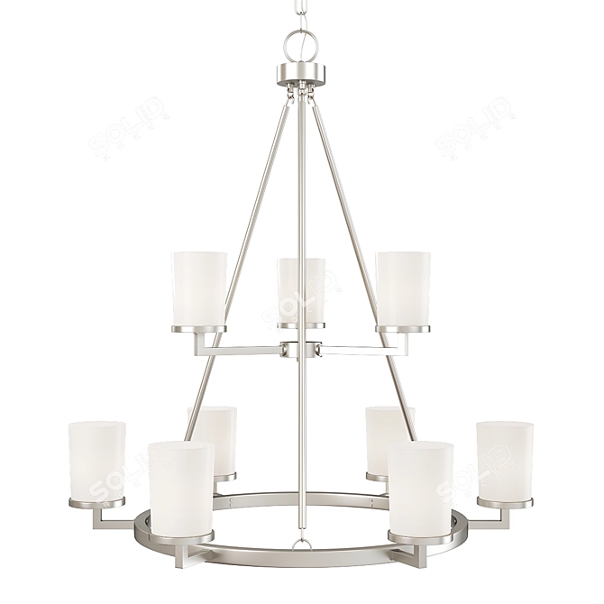 Dazzling Daimlen Chandelier: 9 Lights 3D model image 1