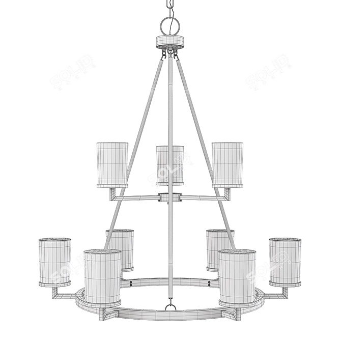 Dazzling Daimlen Chandelier: 9 Lights 3D model image 2