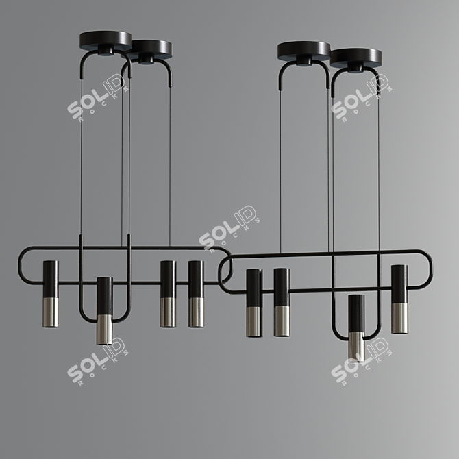 Sleek Illuminated Pendant Lights 3D model image 4