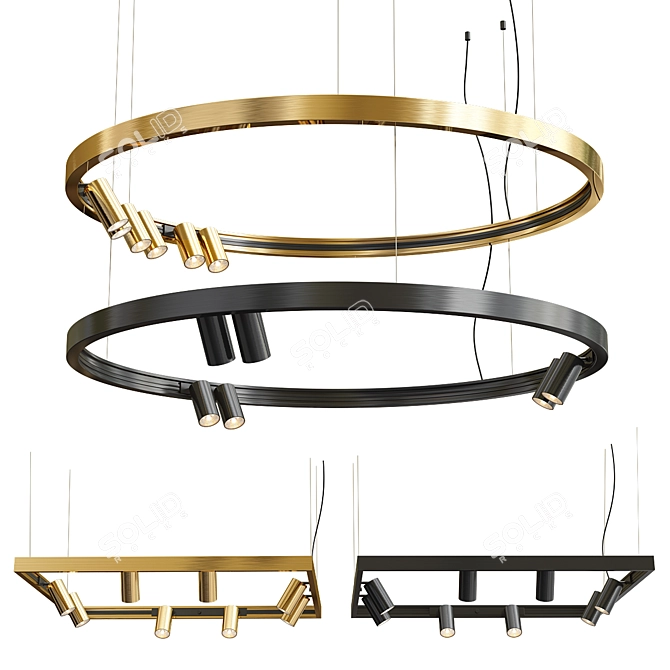 Superloop: Innovative Circular and Square Lighting Solutions 3D model image 1