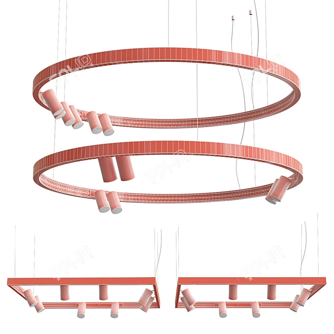 Superloop: Innovative Circular and Square Lighting Solutions 3D model image 3