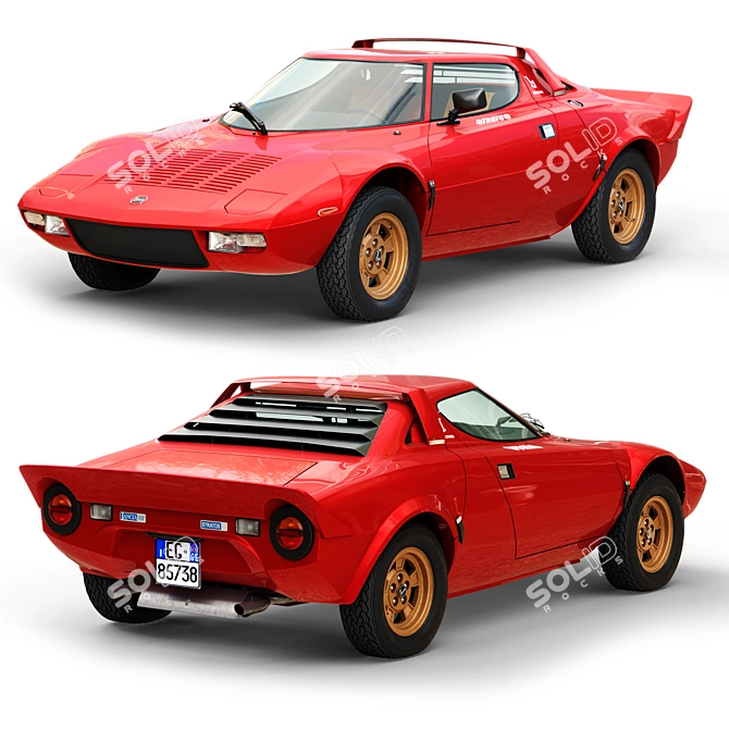 Classic Lancia Stratos HF: Iconic 1974 Design 3D model image 1