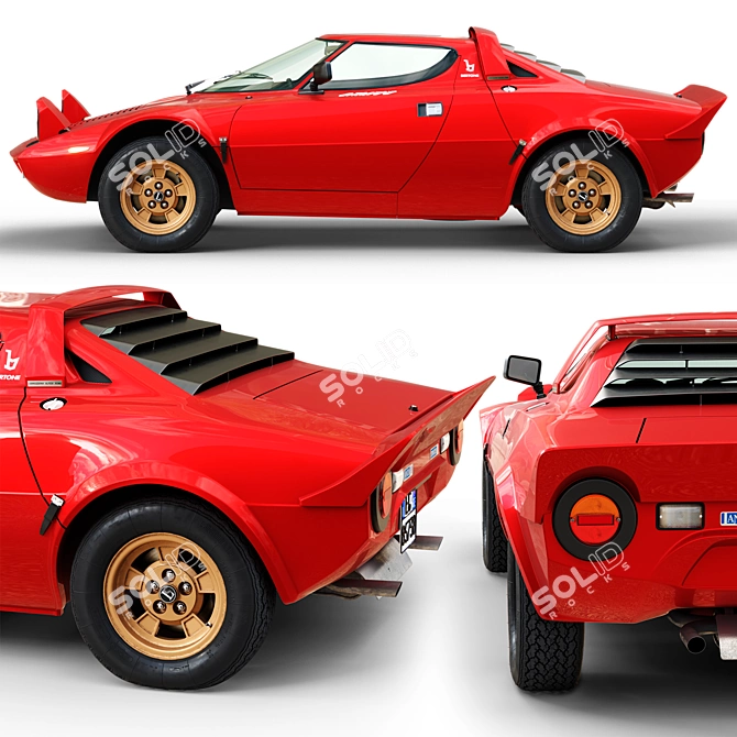 Classic Lancia Stratos HF: Iconic 1974 Design 3D model image 3