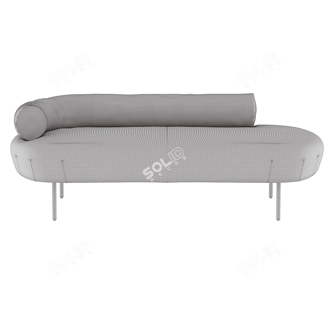 Adelaide Straight Sofa - Gray 3D model image 2