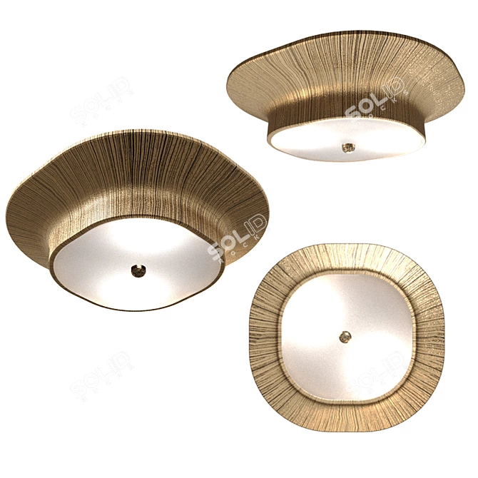 Utopia Gold Round Sconce: Elegant Statement Lighting 3D model image 1