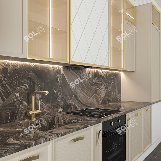 Title: Bright Modern Kitchen 3D model image 4