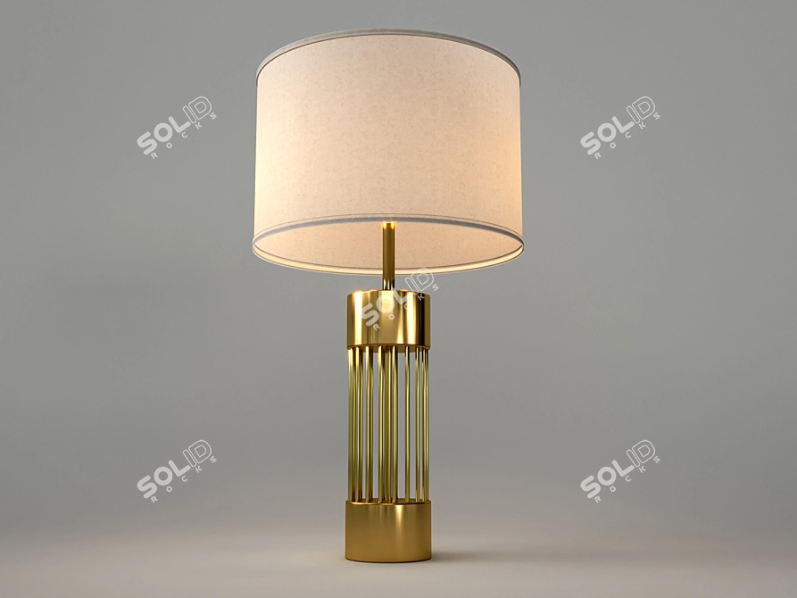 Sleek Metallic Table Lamp 3D model image 1
