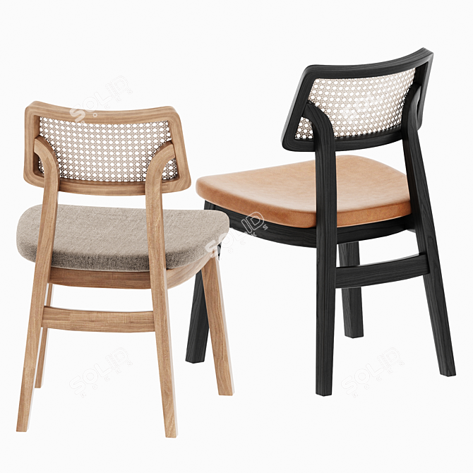 Rustic Rattan Jago Chair 3D model image 3