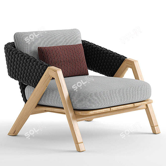 Ethimo Knit Armchair: Modern and Stylish Seating Solution 3D model image 3