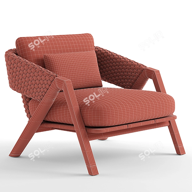 Ethimo Knit Armchair: Modern and Stylish Seating Solution 3D model image 5