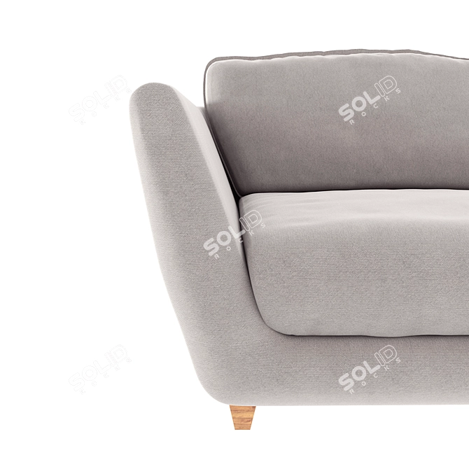 Modern Dark Gray Corner Sofa 3D model image 3