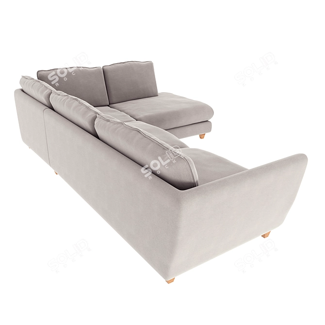 Modern Dark Gray Corner Sofa 3D model image 4