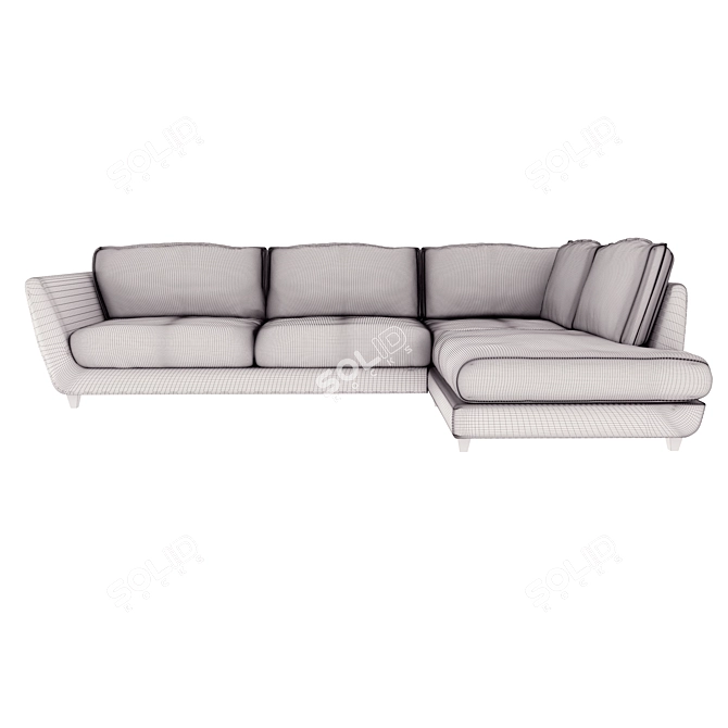 Modern Dark Gray Corner Sofa 3D model image 5