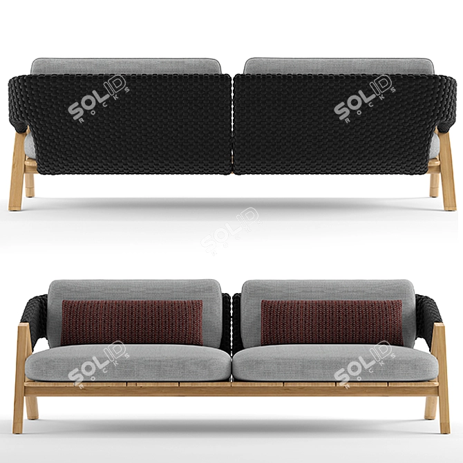 Cozy Ethimo Knit Sofa: Modern Elegance 3D model image 2