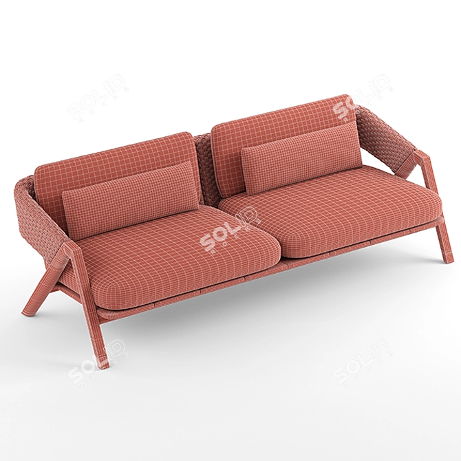 Cozy Ethimo Knit Sofa: Modern Elegance 3D model image 3