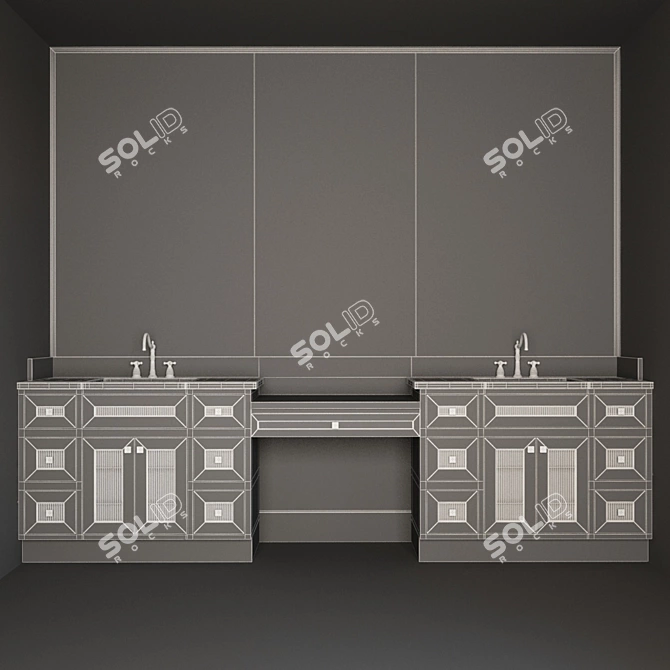 Space-Saving Bathroom Furniture Set 3D model image 4