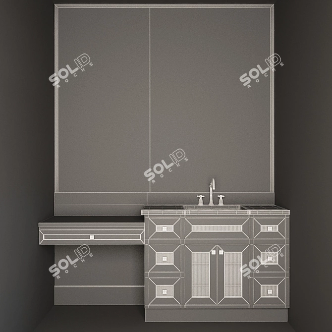 Space-Saving Bathroom Furniture Set 3D model image 5