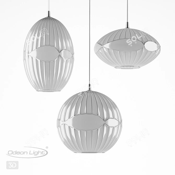 ASTEA Pendant Light Collection: ODEON LIGHT 4748/1, 4749/1, 4750/1 3D model image 1