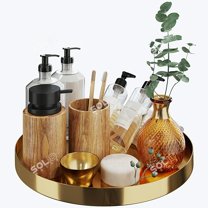  Bathroom Bliss: Zara Home Decor Set 3D model image 1