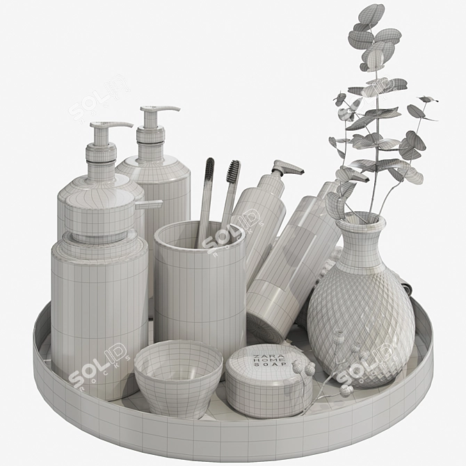  Bathroom Bliss: Zara Home Decor Set 3D model image 3