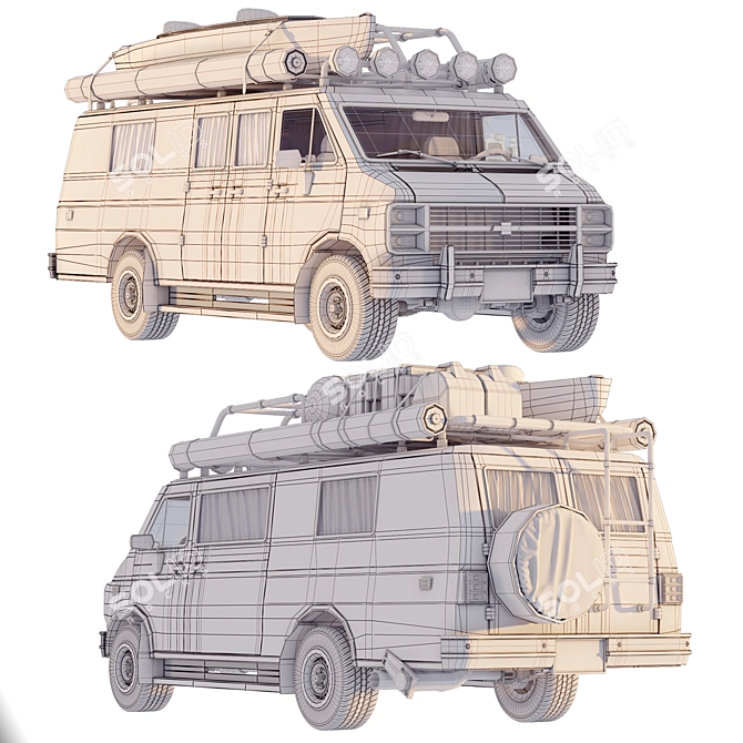 Chevrolet Chevy Van - High-Poly FBX Model 3D model image 5