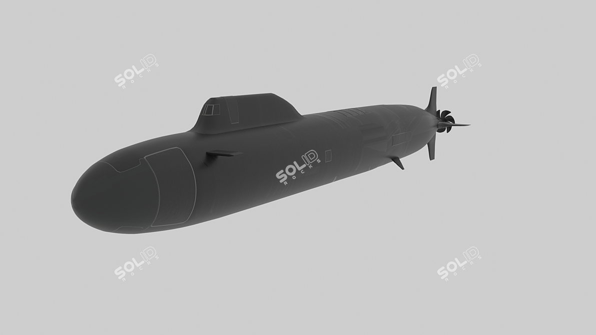 Russian Submarine YASEN 3D Model 3D model image 1