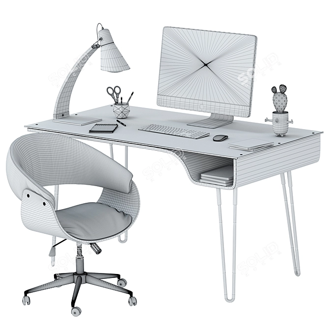 Modern Office Workplace 2015 3D model image 4