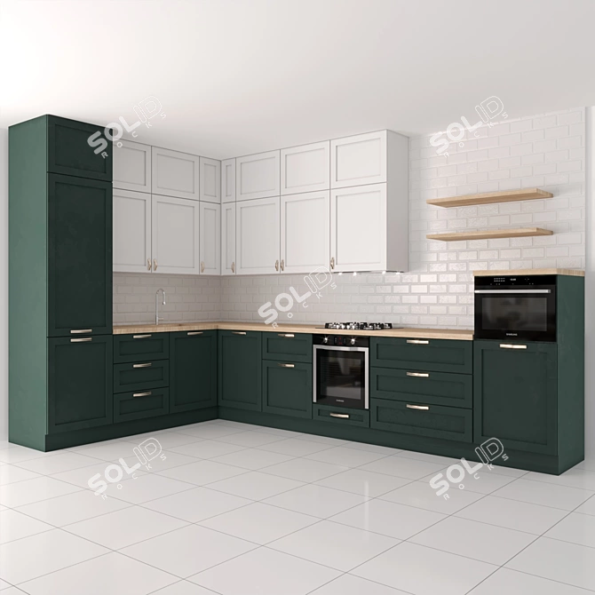 Modern Kitchen Furniture Set 3D model image 1