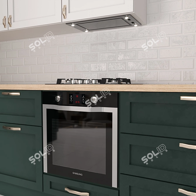 Modern Kitchen Furniture Set 3D model image 2