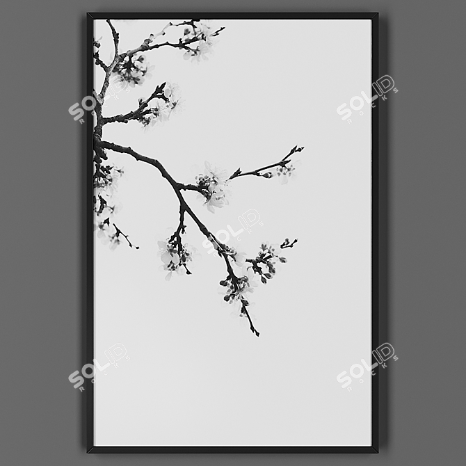 Elegant Black Framed Picture 3D model image 1