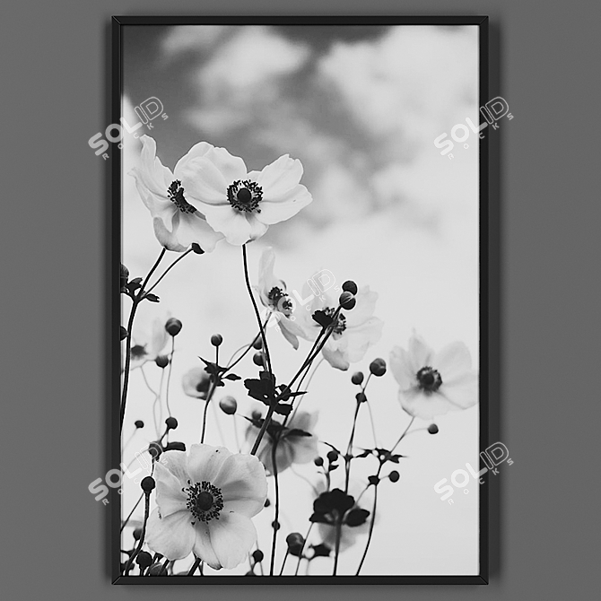 Modern Black Picture Frame 3D model image 1