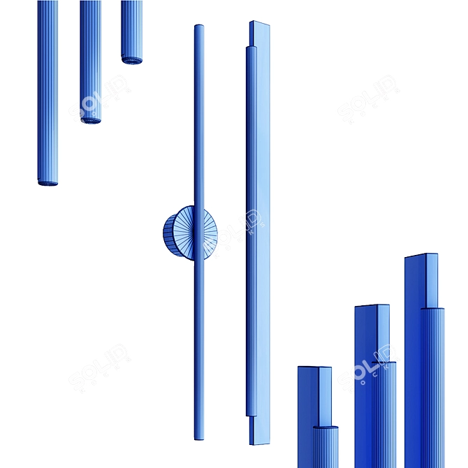 Minimalist Metal Wall Sconce 3D model image 3