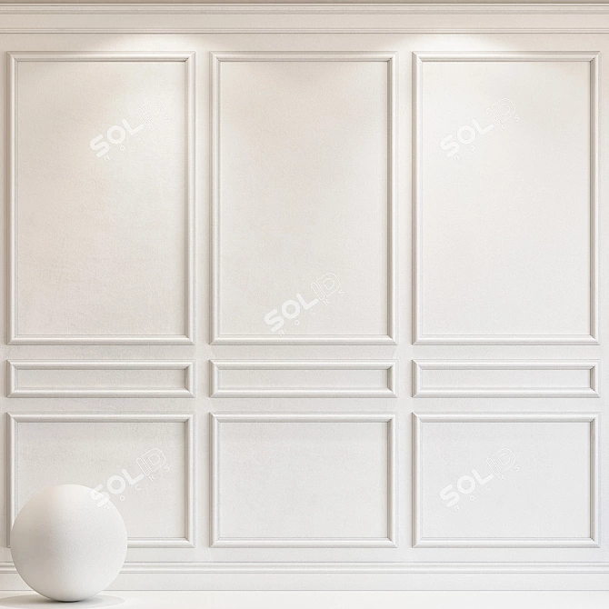 Elegant Plaster Moulding 72 3D model image 1