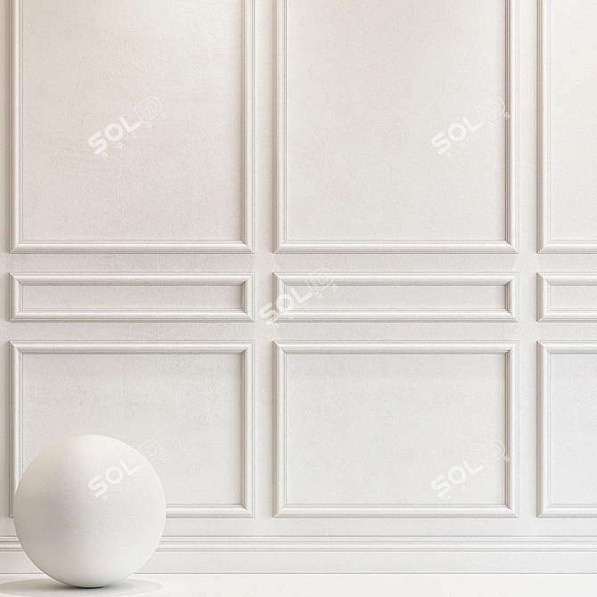 Elegant Plaster Moulding 72 3D model image 2