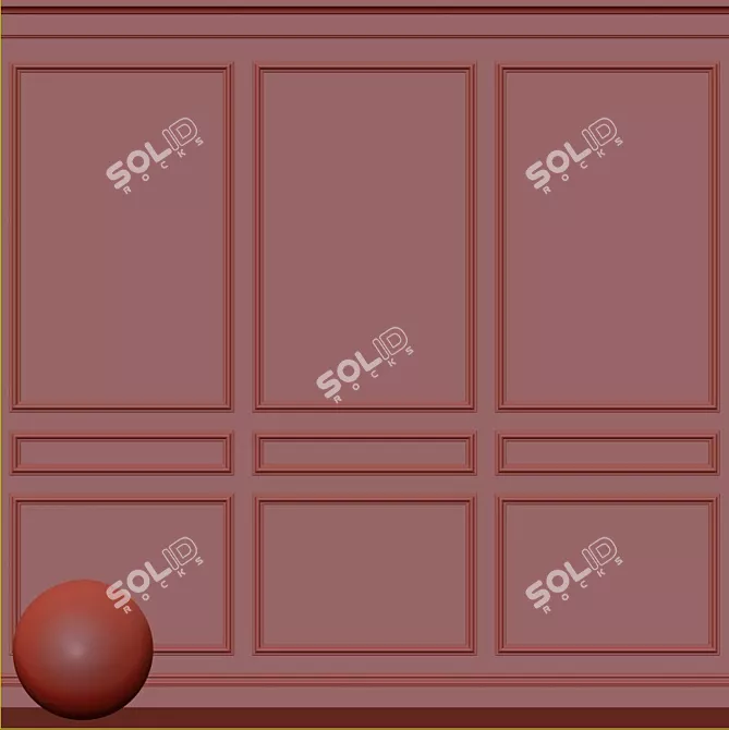 Elegant Plaster Moulding 72 3D model image 3