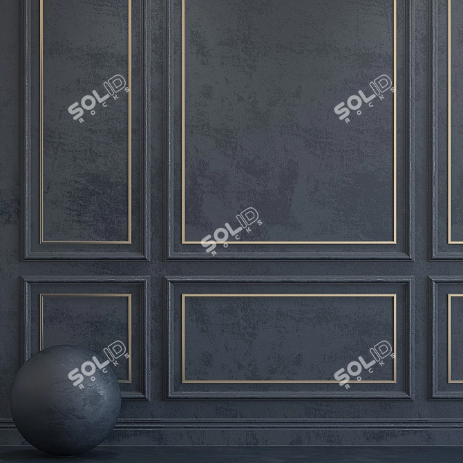 Elegant Molded Decorative Plaster 3D model image 2