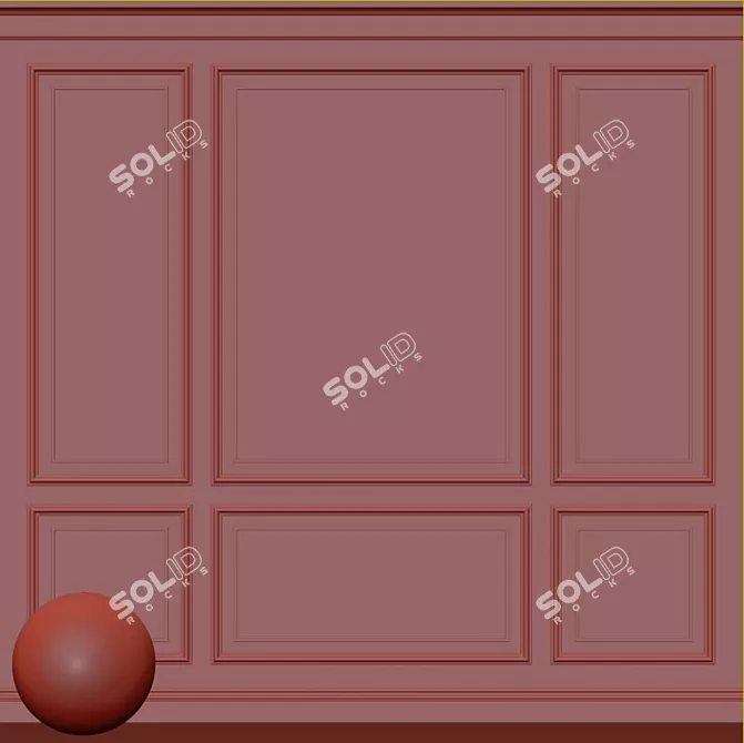 Elegant Molded Decorative Plaster 3D model image 3